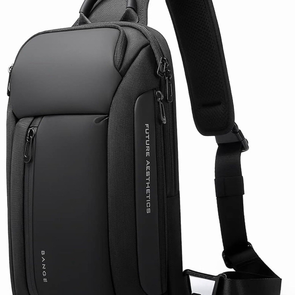 BANGE Men's Crossbody Backpack - Waterproof Shoulder Bag for Travel